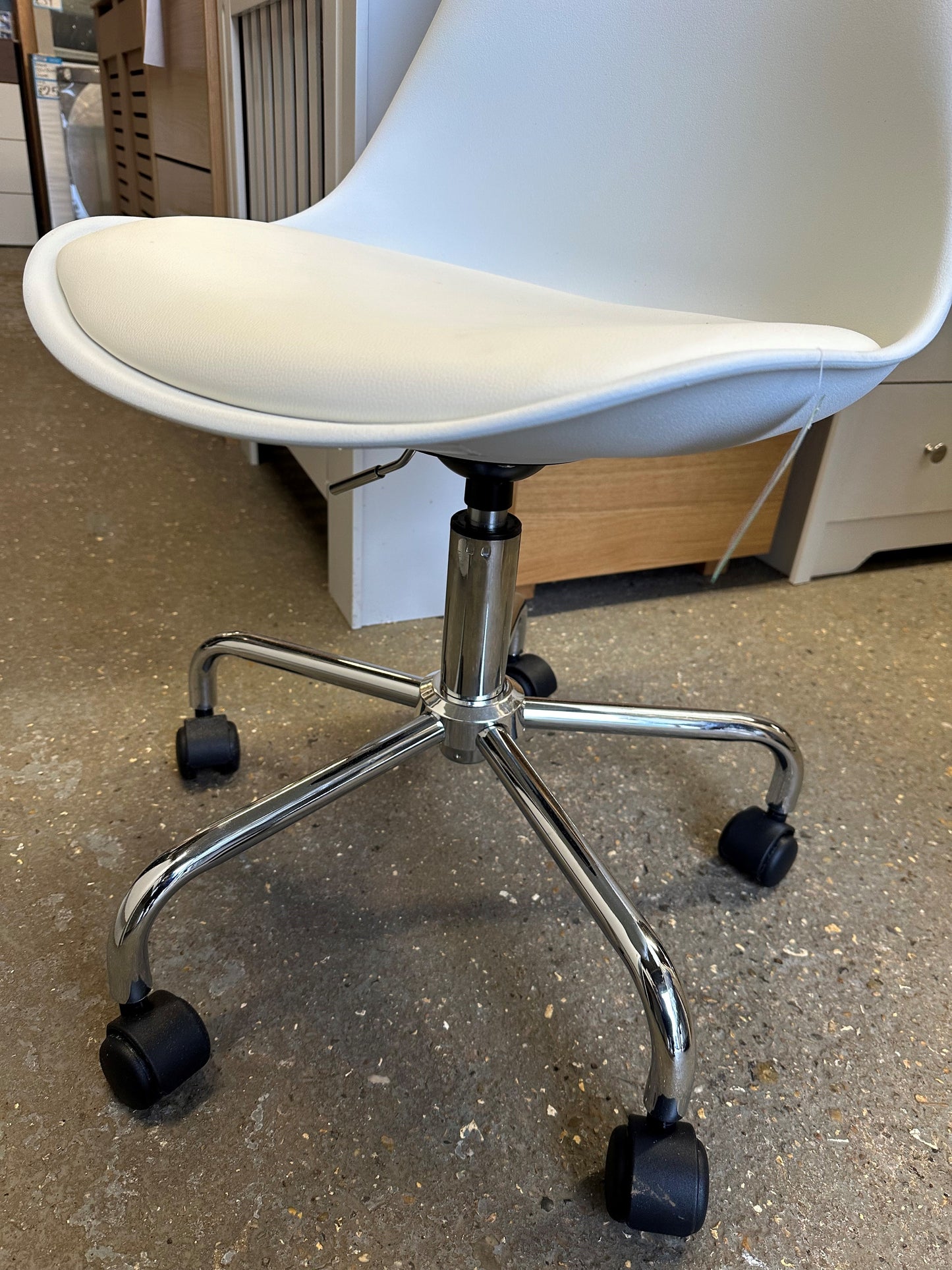White Padded Swivel Chair