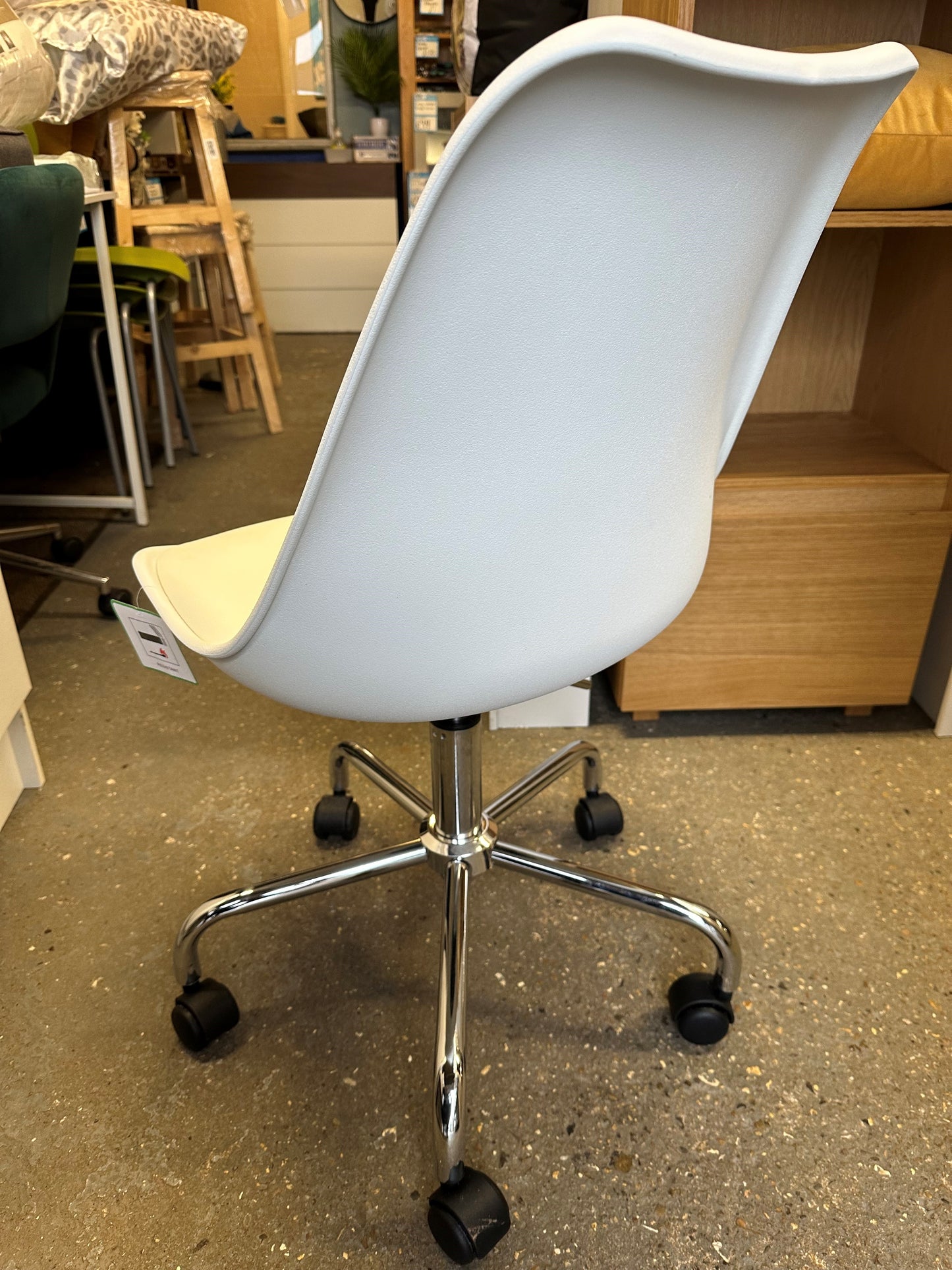 White Padded Swivel Chair