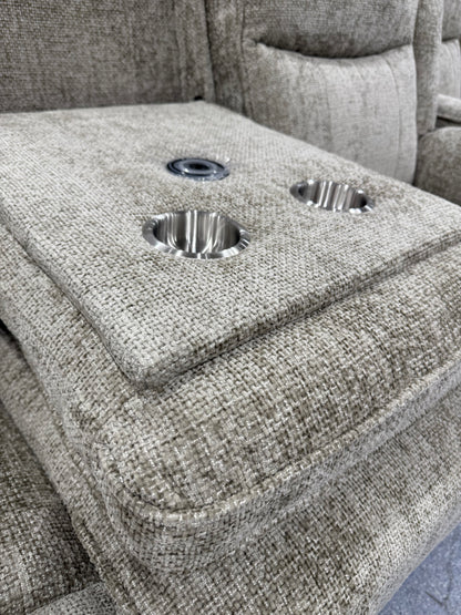 Milan 3 Seater Manual Reclining Sofa BISCUIT
