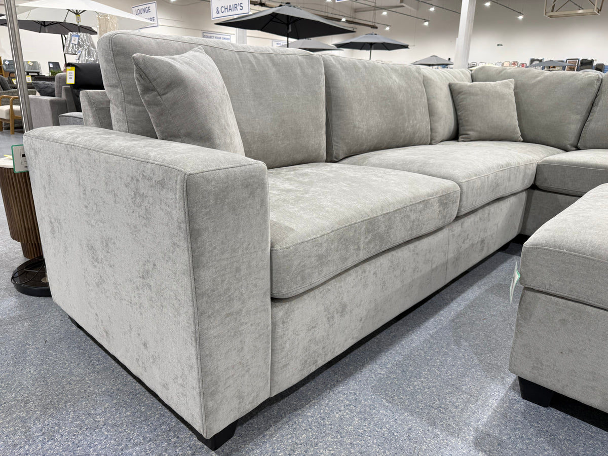 Nimbus Light Grey Corner Sofa & Footstool