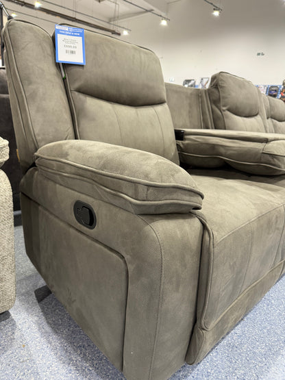 Milan 3 Seater Manual Reclining Sofa STEEL