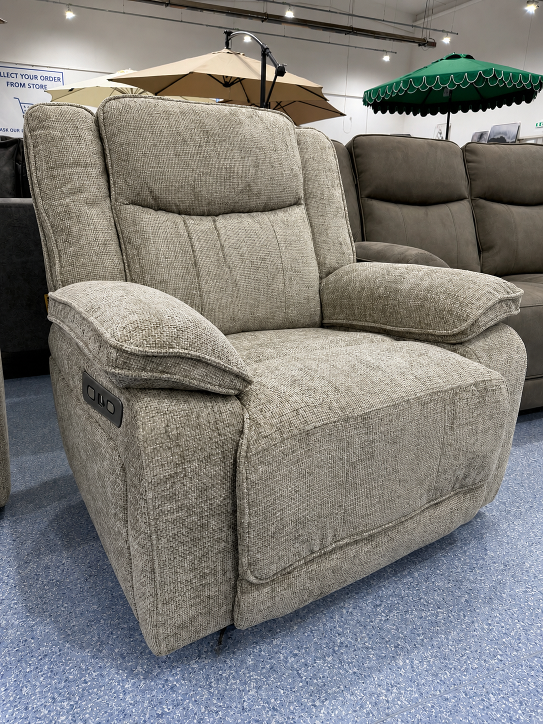 Milan Powered Reclining Armchair BISCUIT
