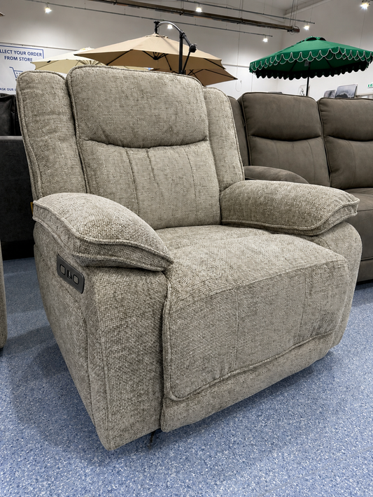 Milan Powered Reclining Armchair BISCUIT