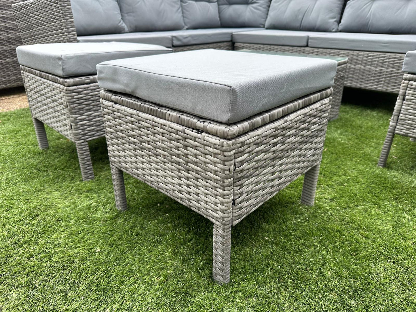 EDF050 - Mixed Grey Rattan Corner Lounge Set