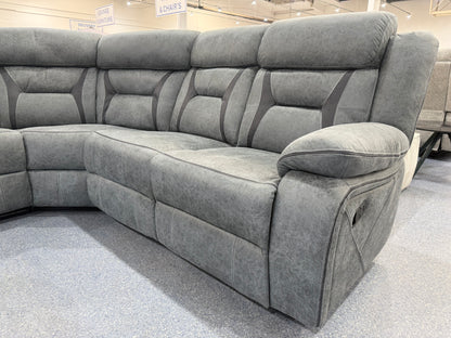 Venice Marble Grey Fabric Corner Reclining Sofa
