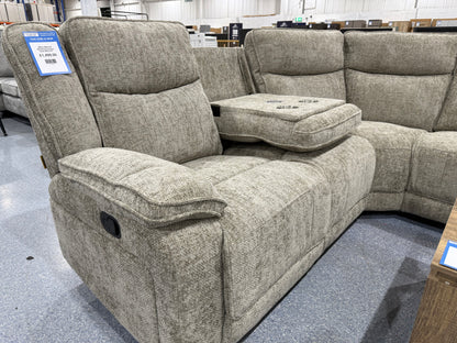Milan Manual Reclining Corner Sofa BISCUIT