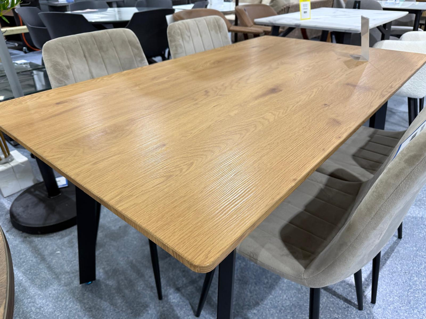 Naples Dining Table & 4 Aires Beige Dining Chairs