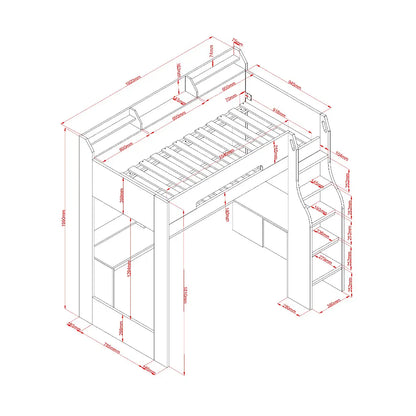 Skyhigh Gaming High Sleeper Bed Frame