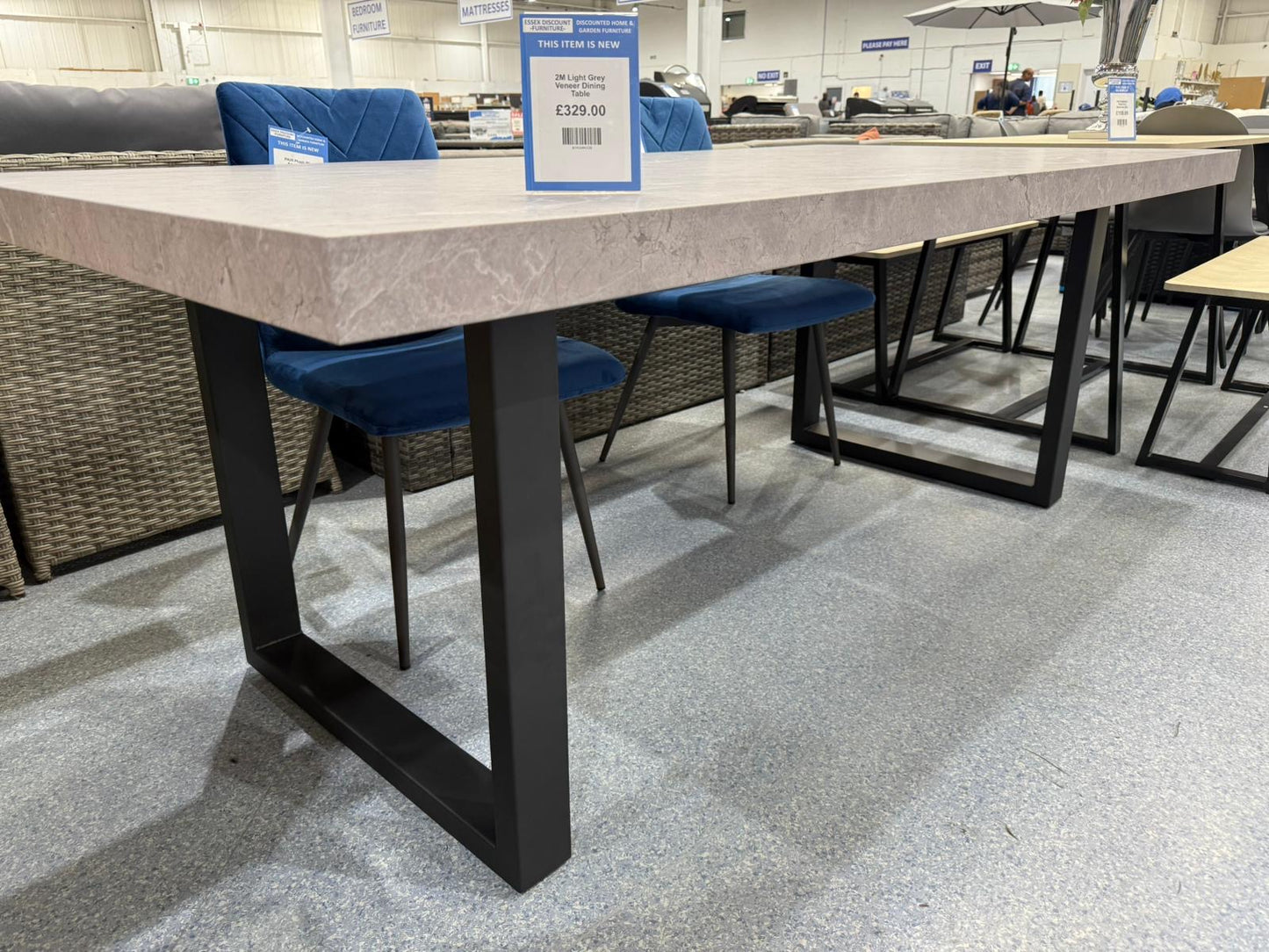 Light Grey Veneer Dining Table