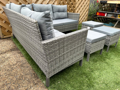 EDF050 - Mixed Grey Rattan Corner Sofa Set