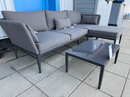 Phoenix Grey Fabric Corner Chaise Set