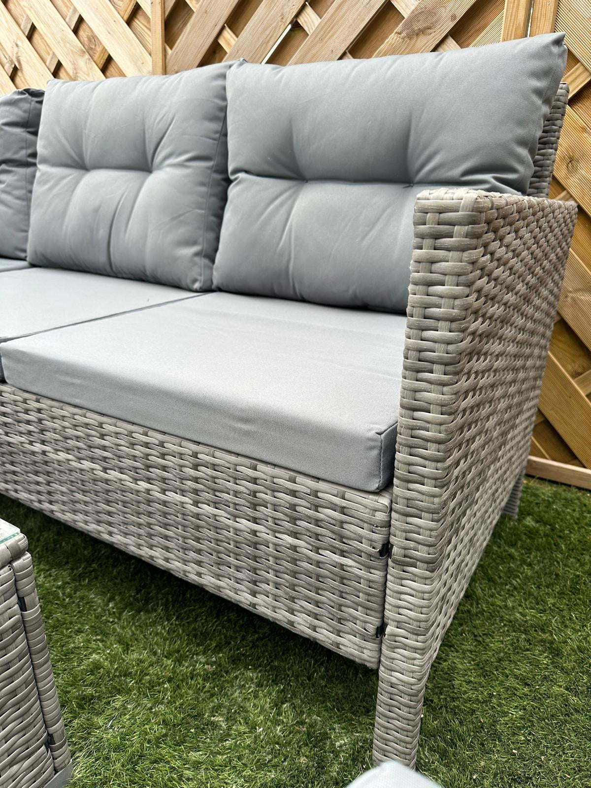 EDF050 - Mixed Grey Rattan Corner Lounge Set