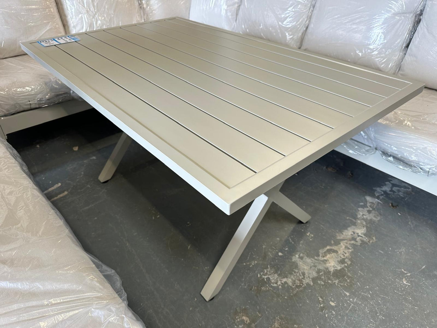 Vegas Beige Aluminum Dining Table