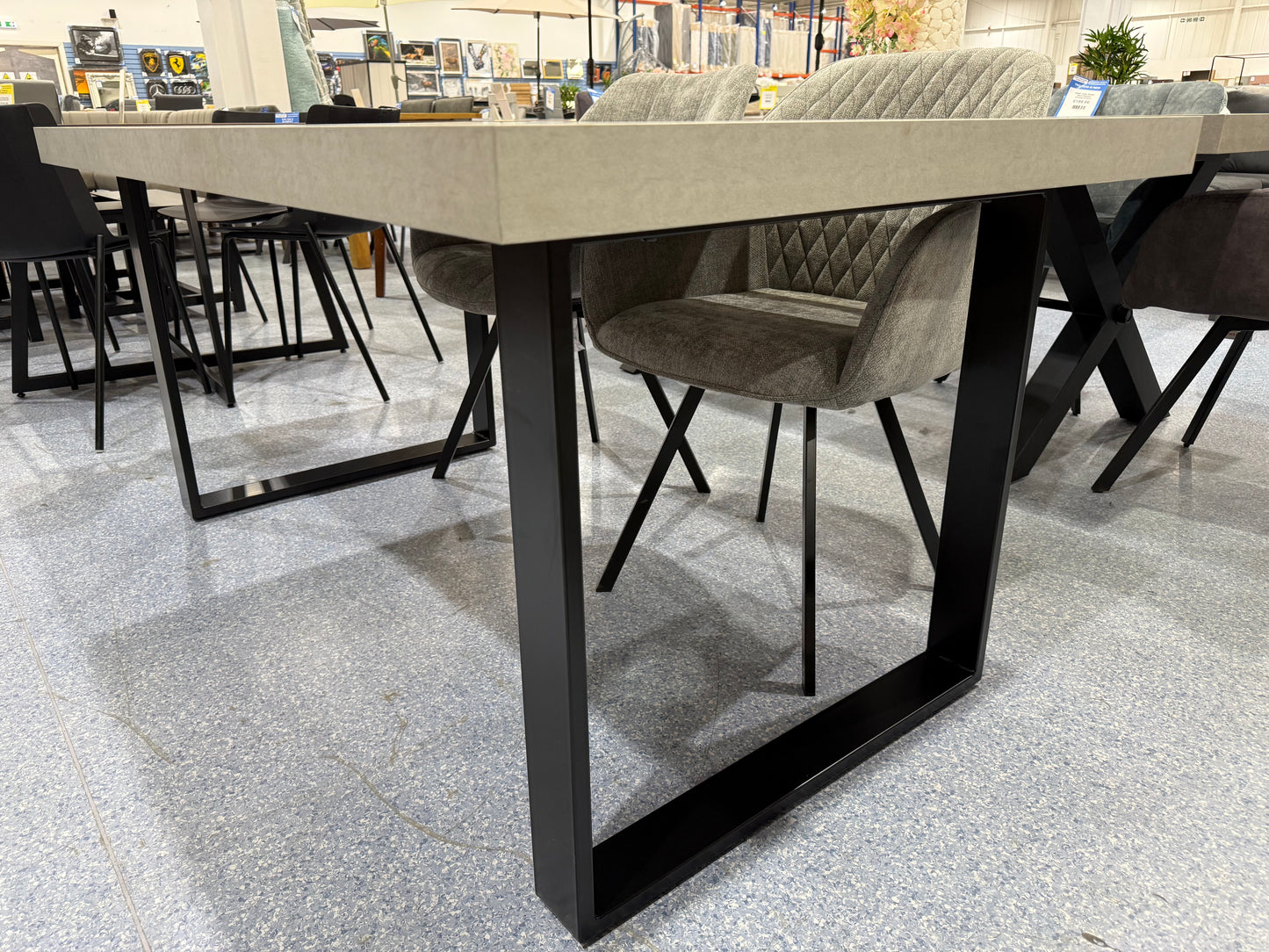 London Grey Concrete Effect Dining Table