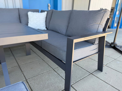 Vegas Grey Aluminium Large Corner Dining Set
