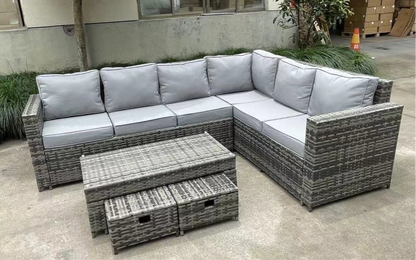 Set LCL70R – Mixed Grey Rattan Large Corner Lounge Set