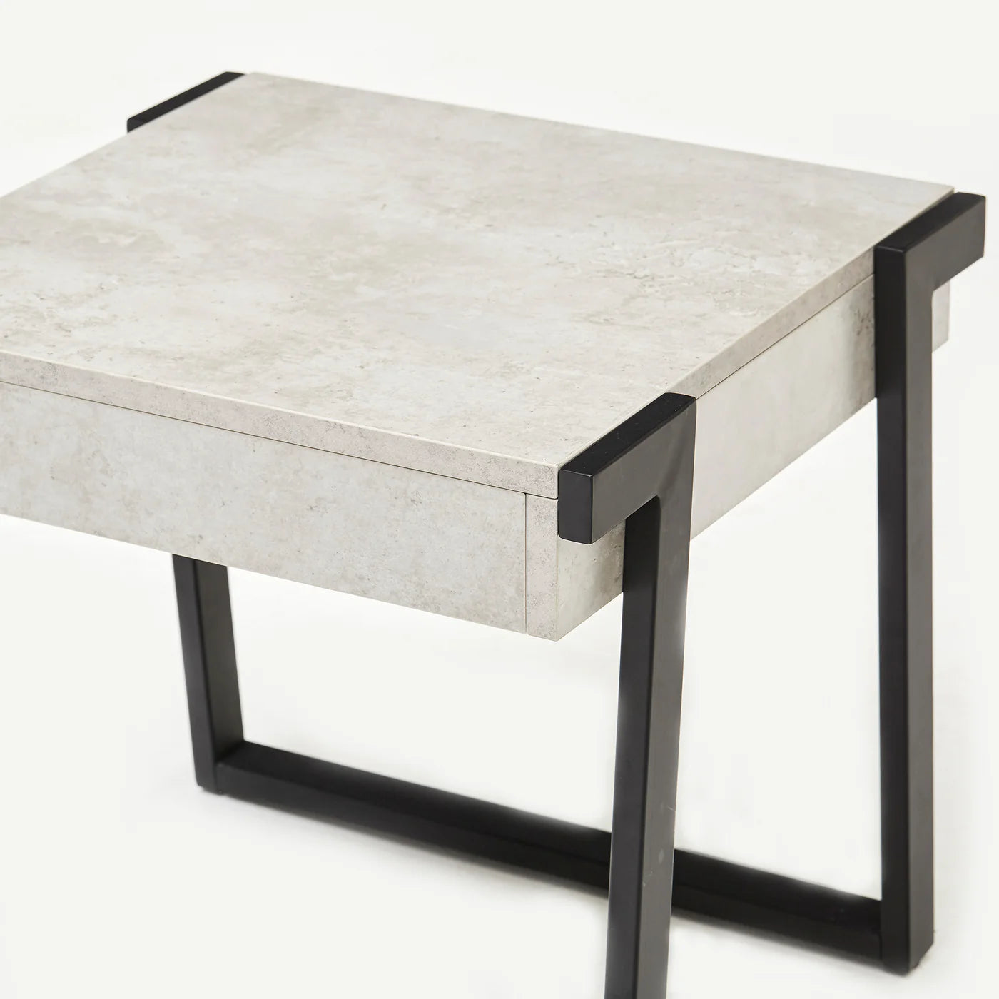 Light Grey Concrete Effect Side Table