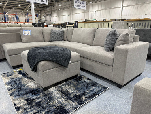Nimbus Grey Corner Sofa & Footstool