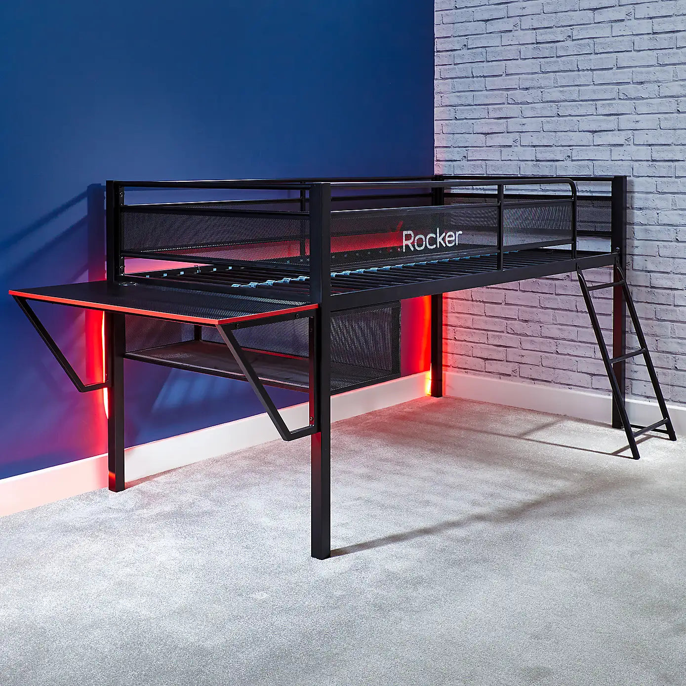 X Rocker Sanctum Mid Sleeper With Desk Gaming Bed