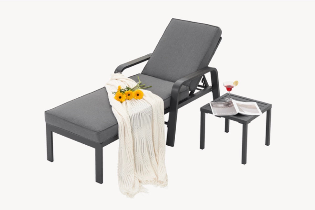 Vegas Collection: Aruba Grey Aluminium Sunlounger