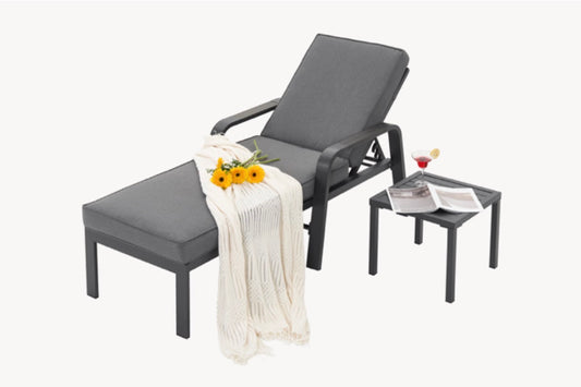 Vegas Collection: Aruba Grey Aluminium Sunlounger