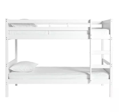 White Wooden Detachable Bunk Bed