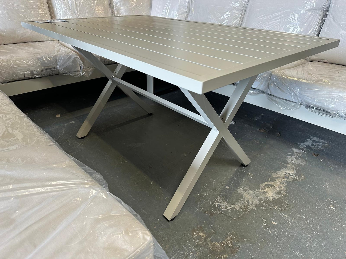 Vegas Beige Aluminum Dining Table