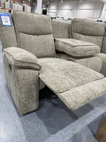 Milan Manual Reclining Corner Sofa BISCUIT
