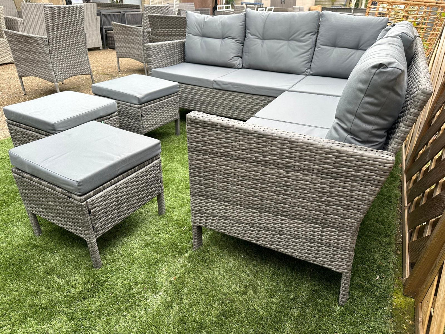 EDF050 - Mixed Grey Rattan Corner Sofa Set