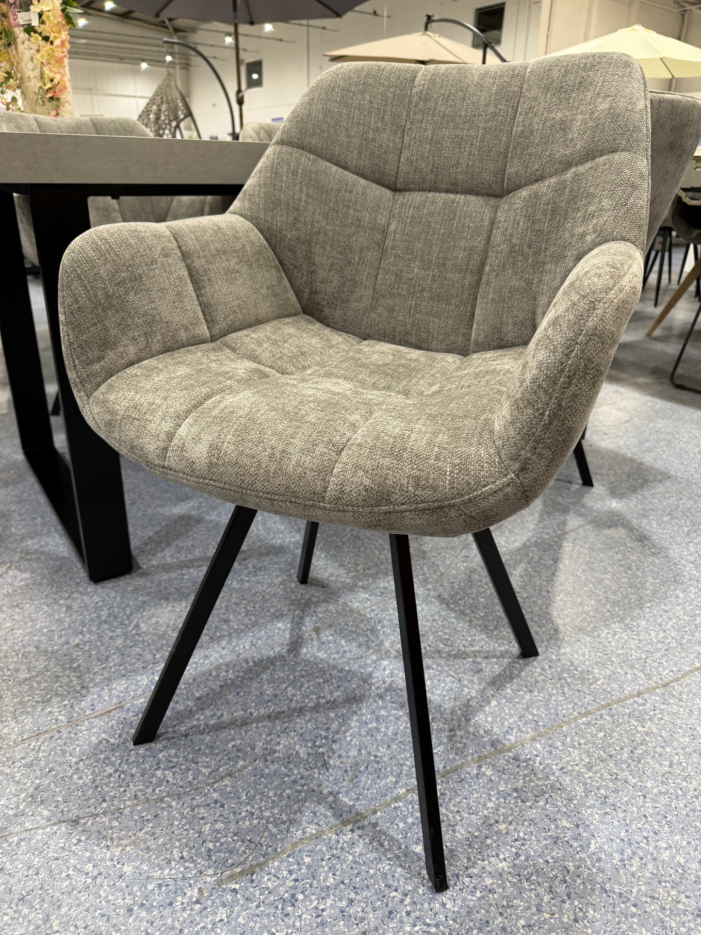 PAIR Jude Grey Swivel Dining Chairs