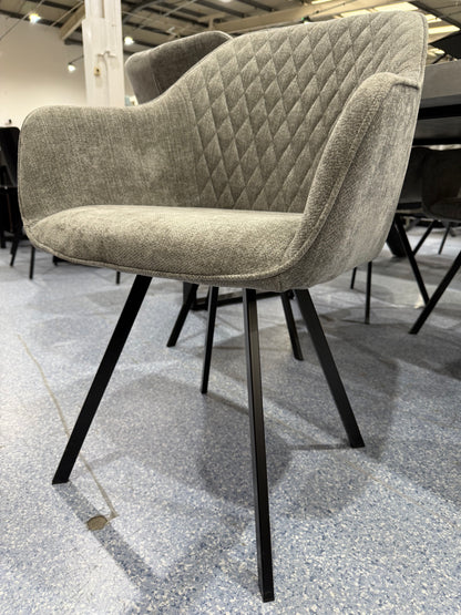 PAIR Ezra Grey Diamond Back Dining Chairs
