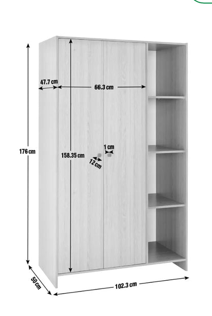 Seville White 2 Door Open Wardrobe