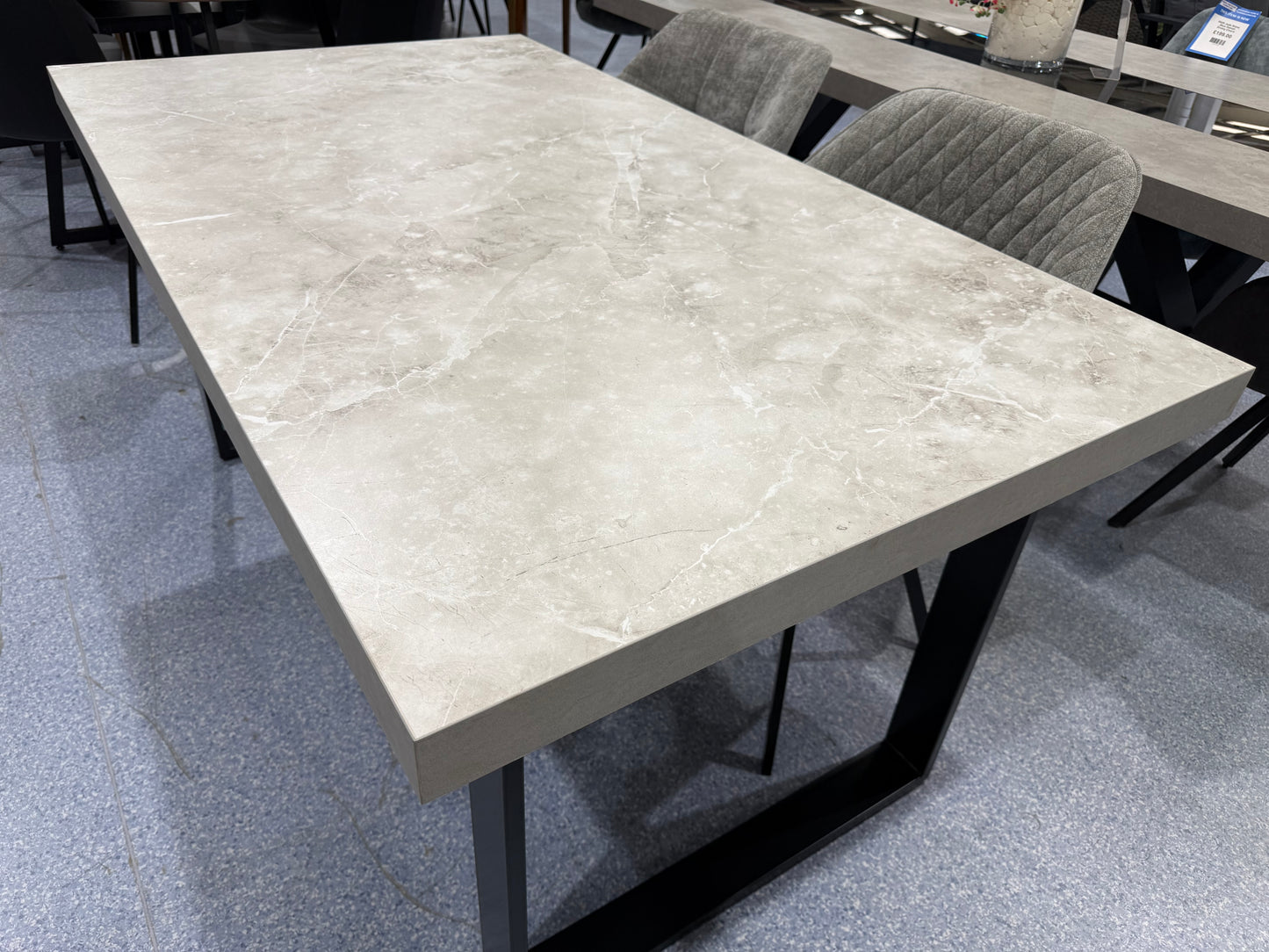 London Grey Concrete Effect Dining Table