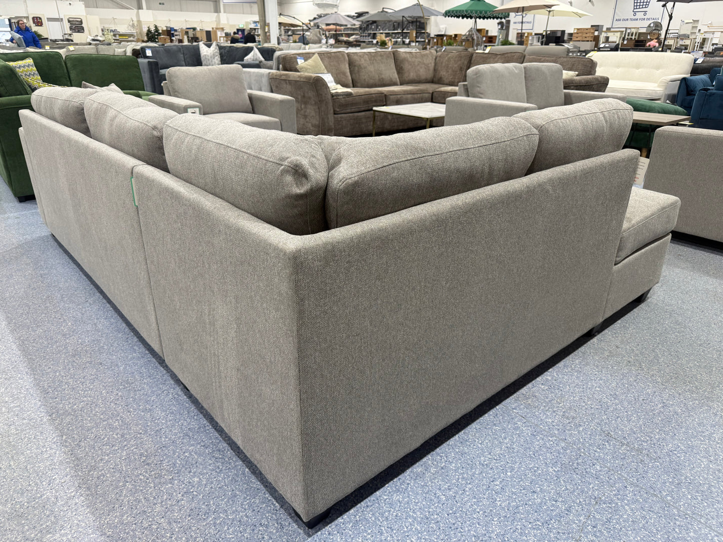 Nimbus Grey Corner Sofa & Footstool