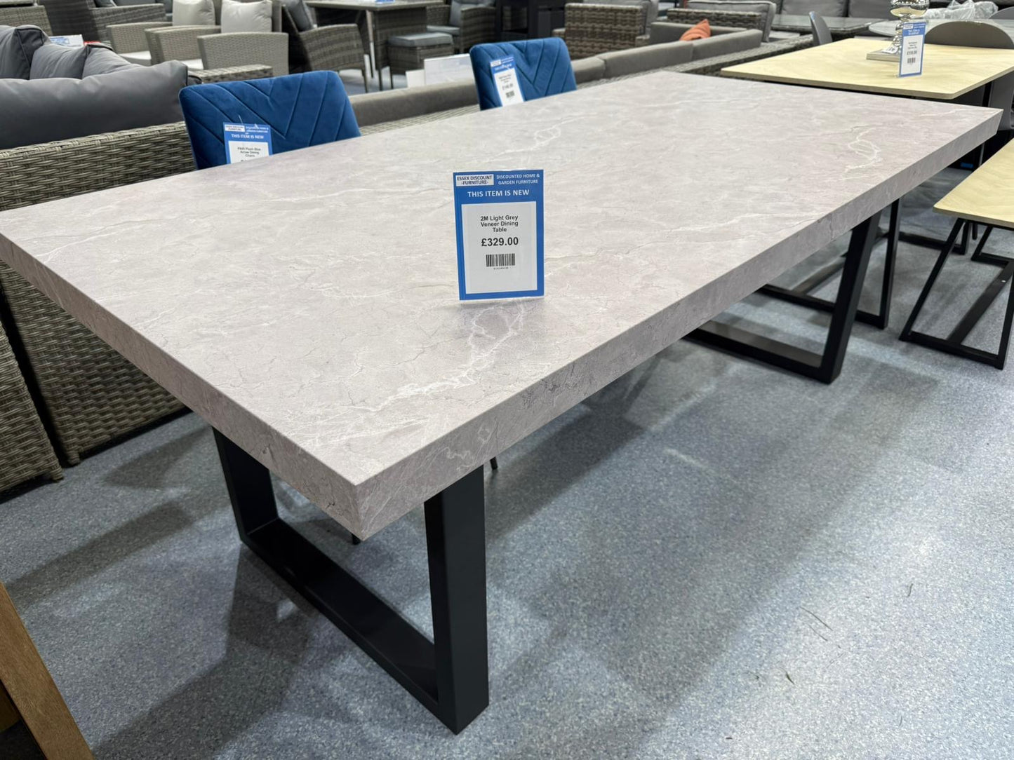 Light Grey Veneer Dining Table