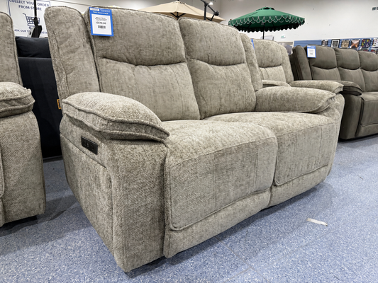 Milan 2 Seater Powered Reclining Sofa BISCUIT