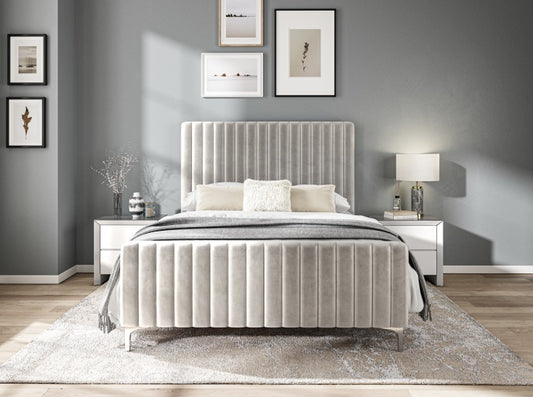 The Bed Collection Silver Grey Velvet Bed Frame