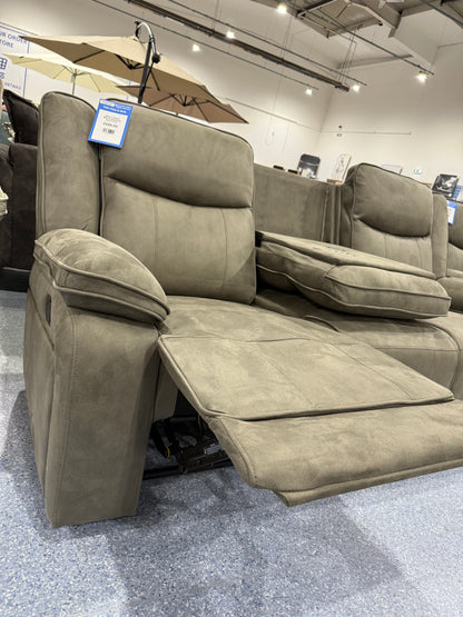 Milan 3 Seater Manual Reclining Sofa STEEL