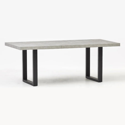 Light Grey Concrete Effect Extending Dining Table