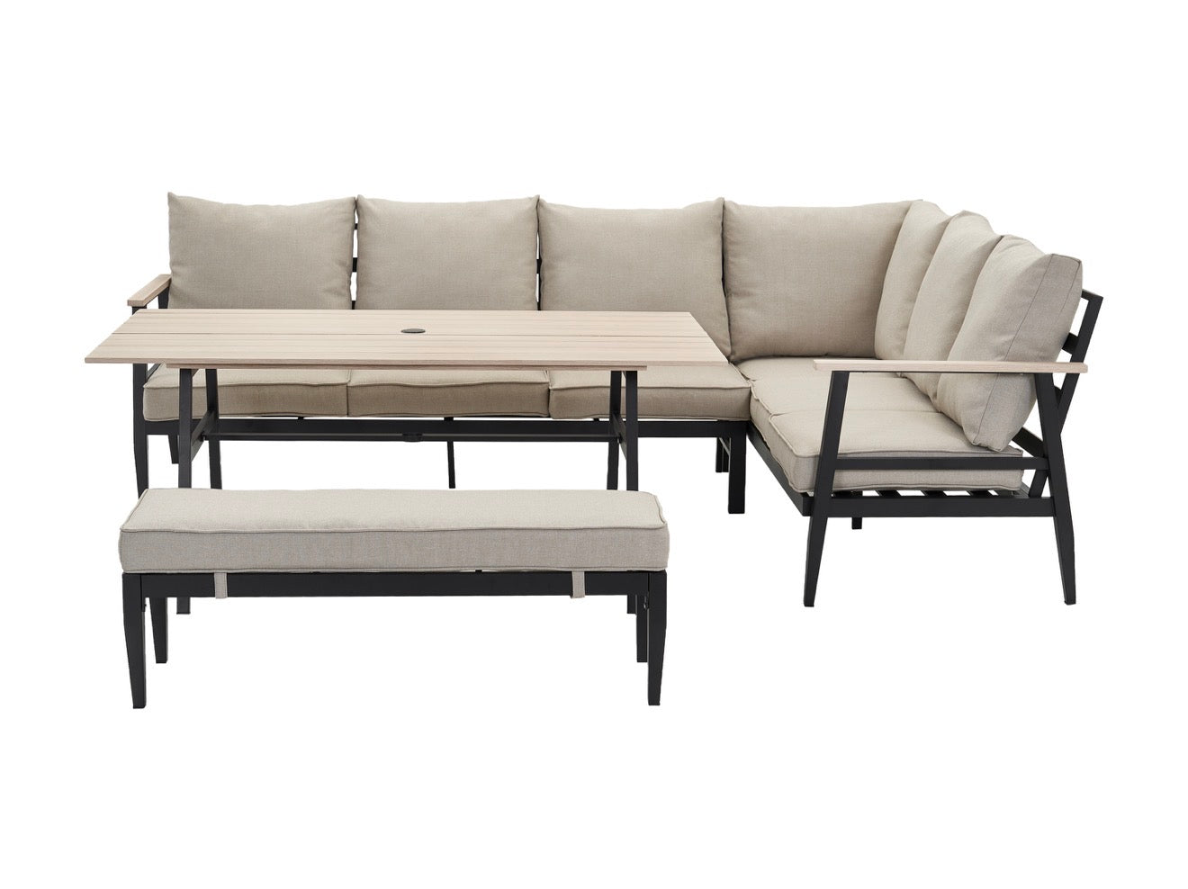 California Aluminium Large Corner Dining Set and Armchair