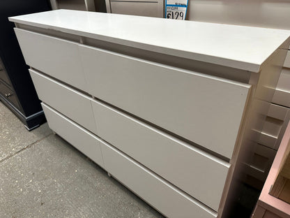 White Narrow 3 Drawer Double Chest