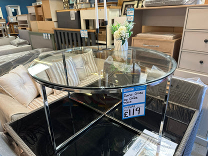 Round Clear Glass Top Coffee Table