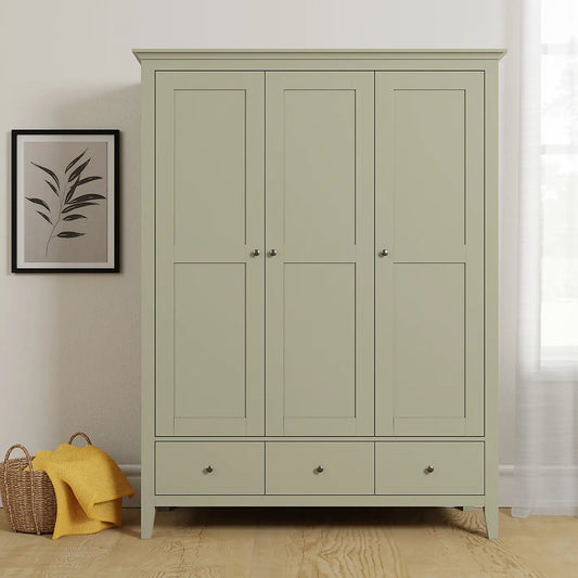 Lynton 3 Door 3 Drawer Wardrobe SAGE