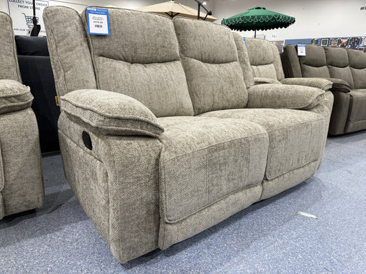 Milan 2 Seater Manual Reclining Sofa BISCUIT
