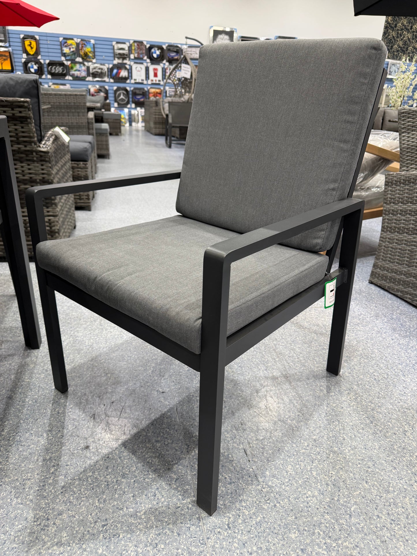 Grey Aluminium 6 Seater Garden Table & Chair Set