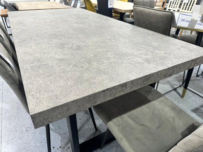 Dark Grey Concrete Effect Dining Table