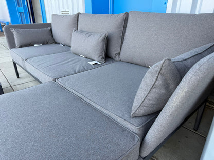 Phoenix Grey Fabric Corner Chaise Set