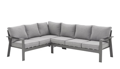 PRE ORDER Vegas Light Grey Aluminium Fire Pit Table & Armchair Set