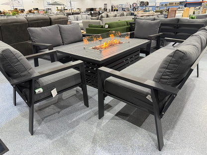 Florida Grey Rising Fire Pit Table Set