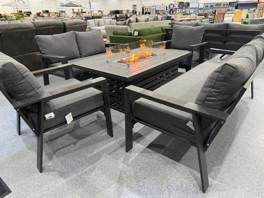Florida Grey Rising Fire Pit Table Set